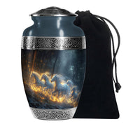Golden Fire Horses Cremation Urn - Unique Funeral Urn For Ashes