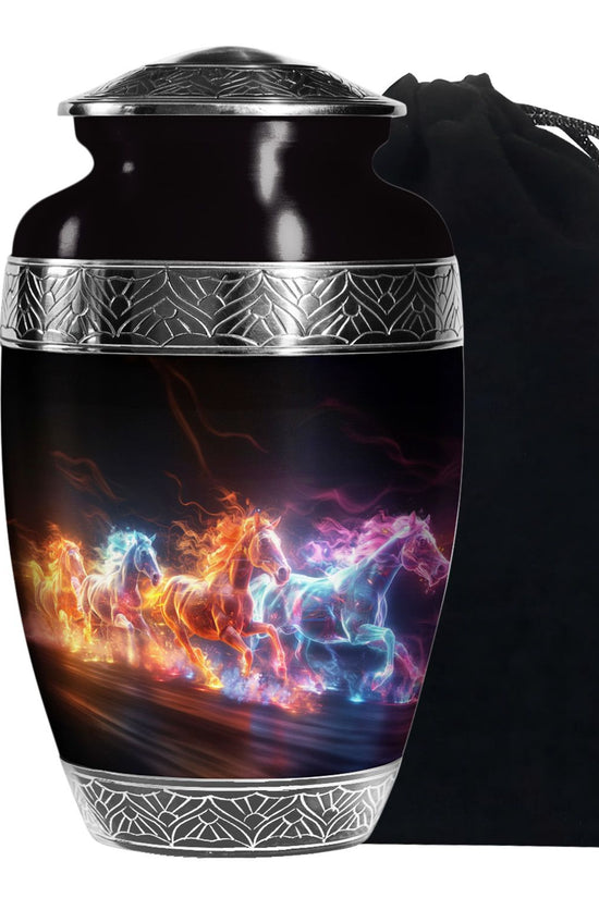 Horse Tribute Cremation Urn - Aluminium Cremation Urn For Burial