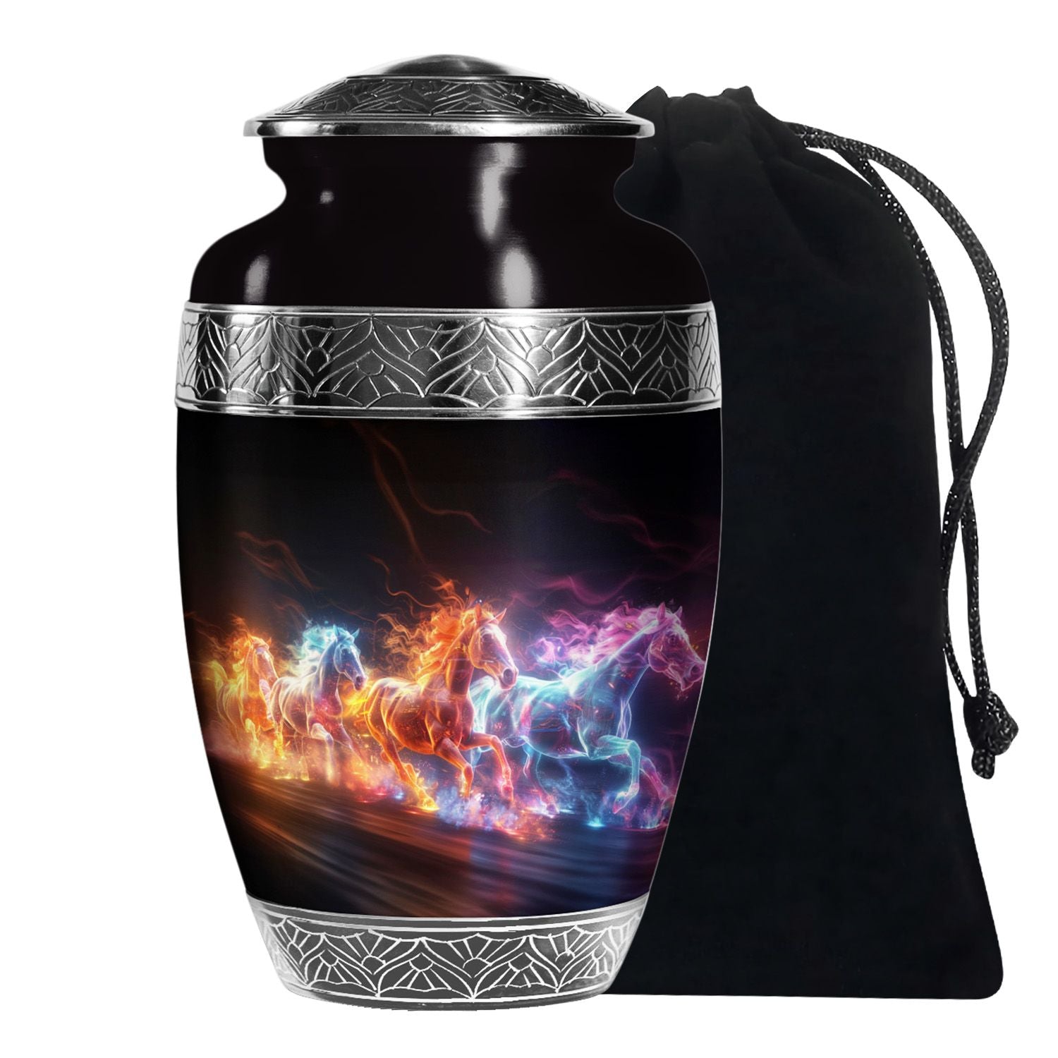 Horse Tribute Cremation Urn - Aluminium Cremation Urn For Burial