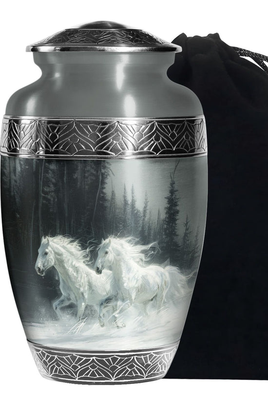 White Horse Fneral Urn - Unique Memorial Urn For Burial