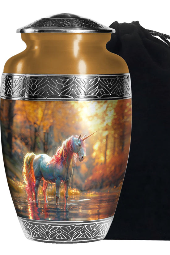 Mystical Unicorn Cremation Urn - Fantasy Memorial Urn For Adult Ashes