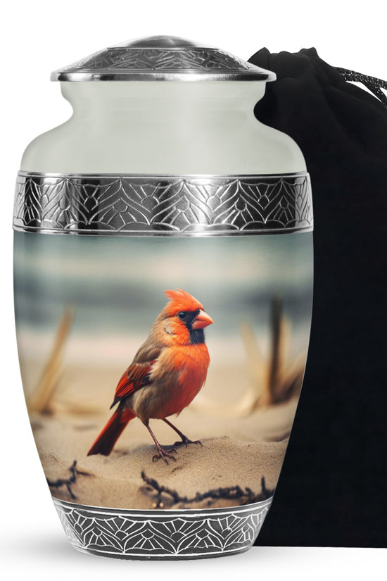 Nature Cardinal Memorial Urn - Beautiful Funeral Urn for Adults Ashes