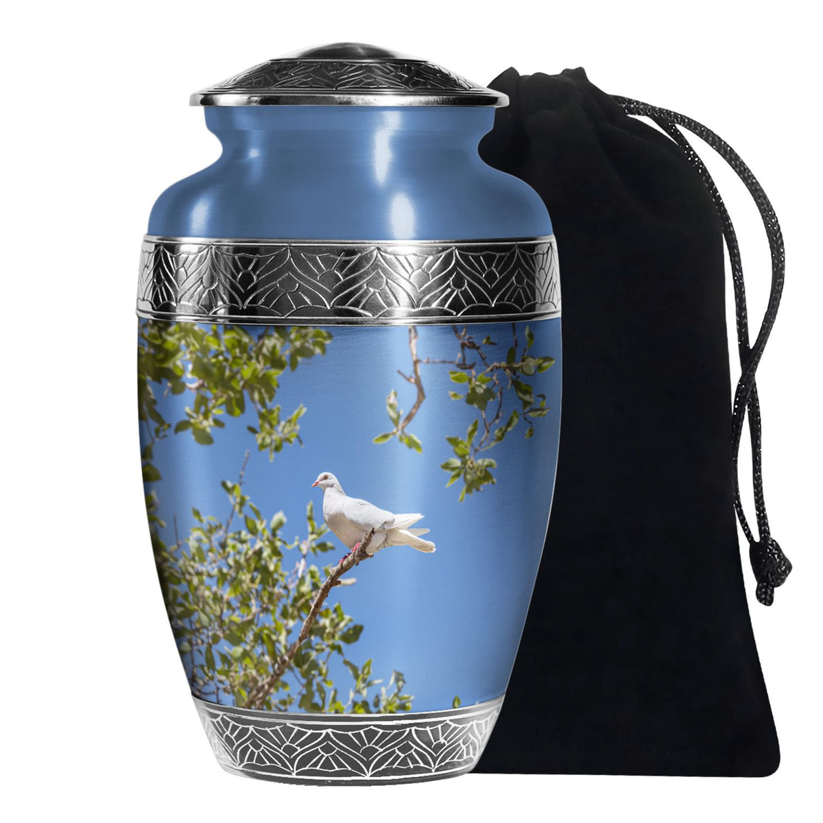 White Bird Memorial Urn - Dove Theme Cremation Urn For Loved Ones