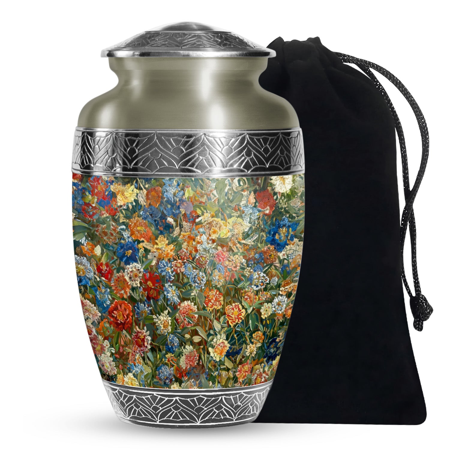 Nature Blossom Funeral Urn For Human Ashes - Artistic Floral Landscape Urn