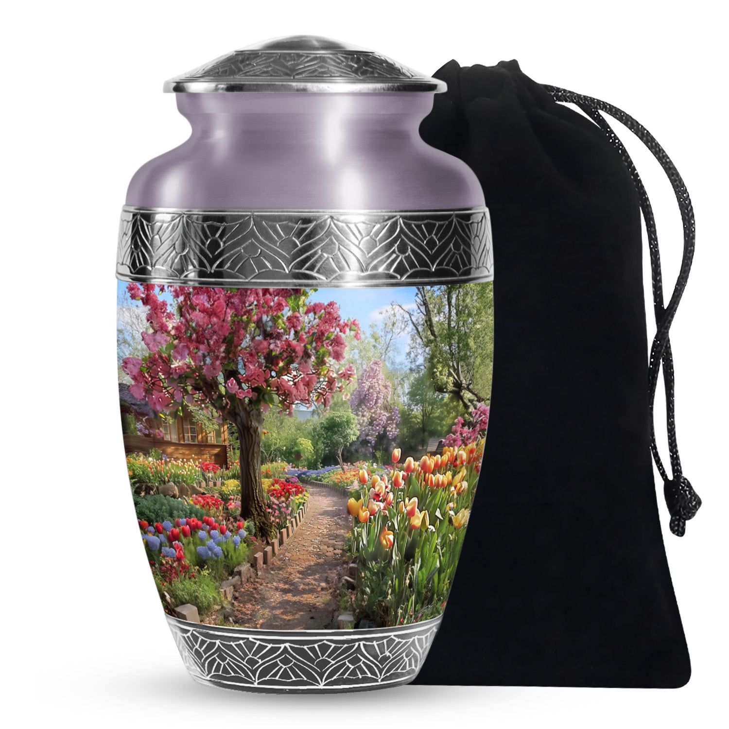 Beautiful Flower Garden Funeral Urn - Cremation Urn For Adult Ashes