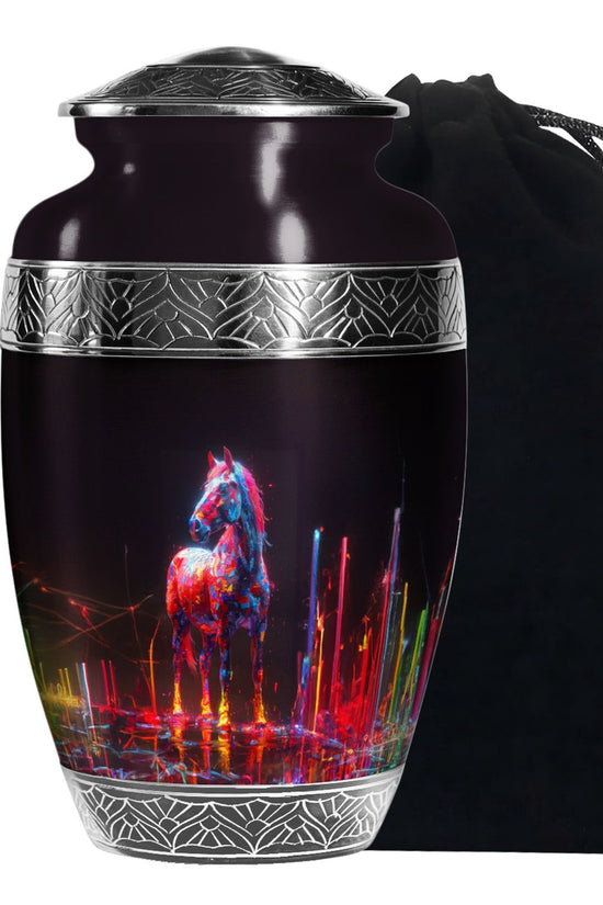 Horse Theme Memorial Urn - Funeral Urn For Male & Female Ashes