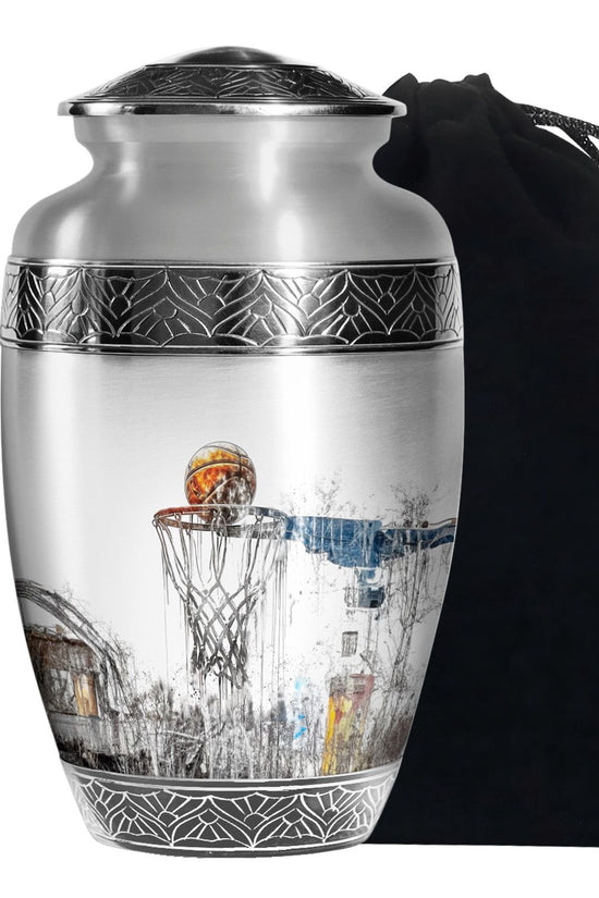 Basketball Memorial For Ashes - Aluminum Cremation Urn For Adult