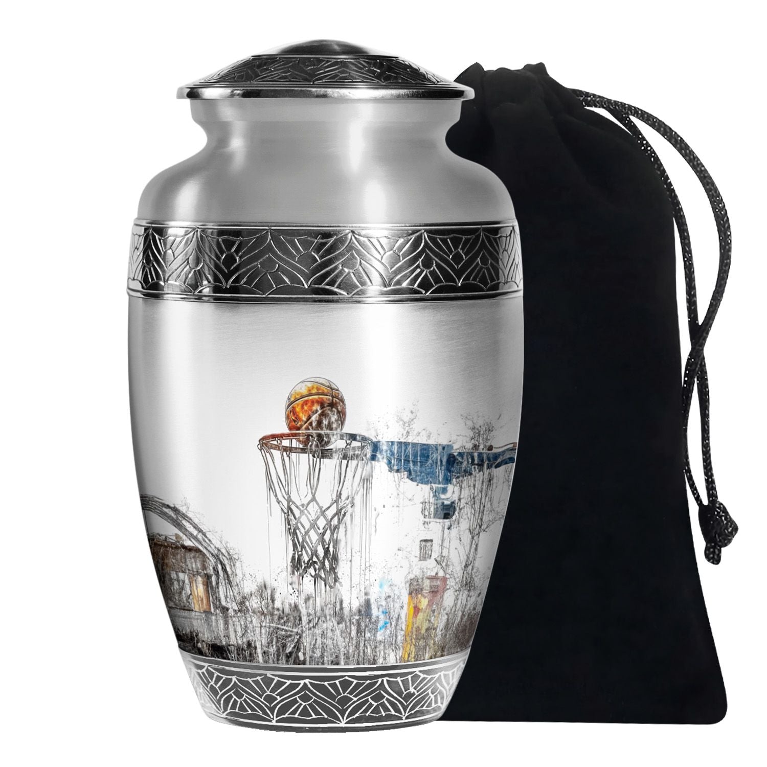 Basketball Memorial For Ashes - Aluminum Cremation Urn For Adult