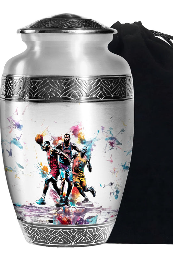 Basketball Theme Memorial Urn - Elegant Cremation Urn For Male & Female