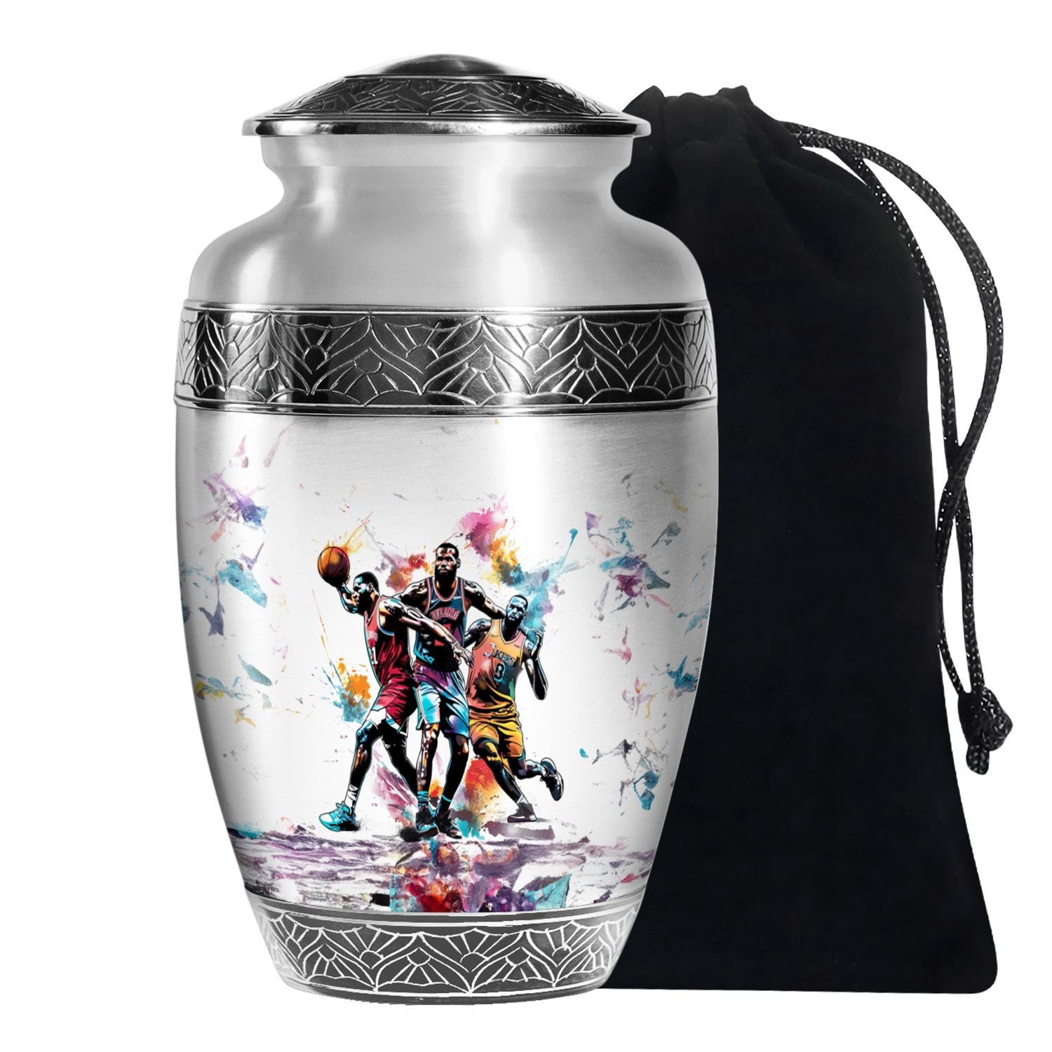 Basketball Theme Memorial Urn - Elegant Cremation Urn For Male & Female