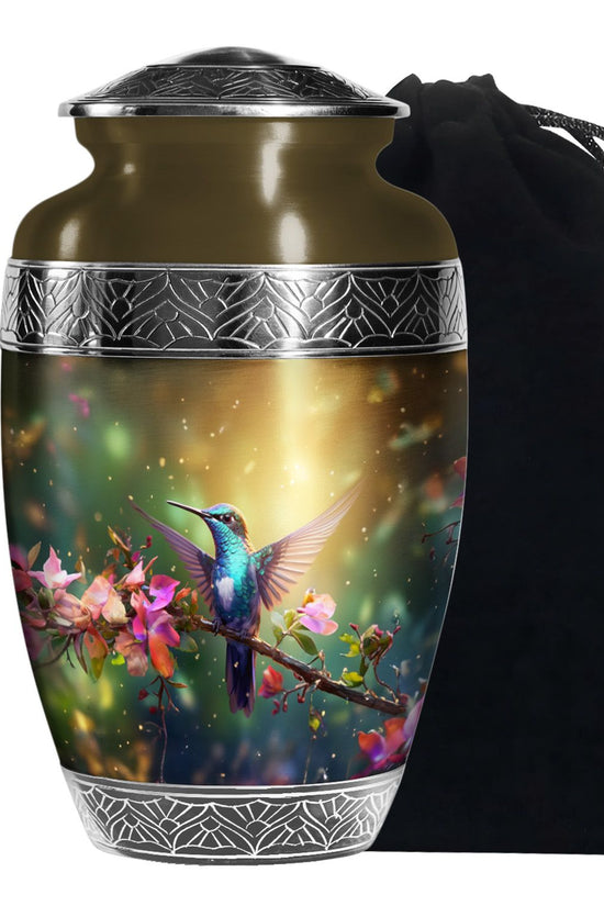Peaceful Hummingbird Cremation Urn - Beautiful Burial Urn For Human Ashes