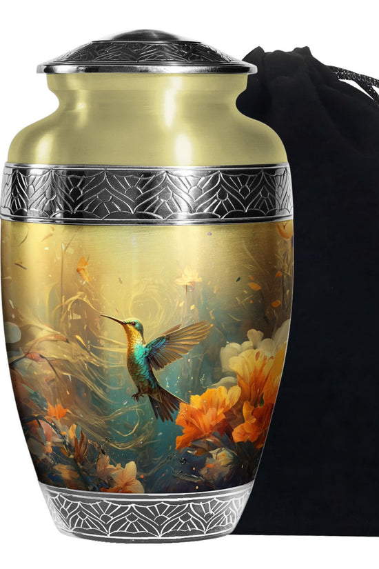 Peaceful Hummingbird Funeral Urn - Elegant Cremation Urn for Adults