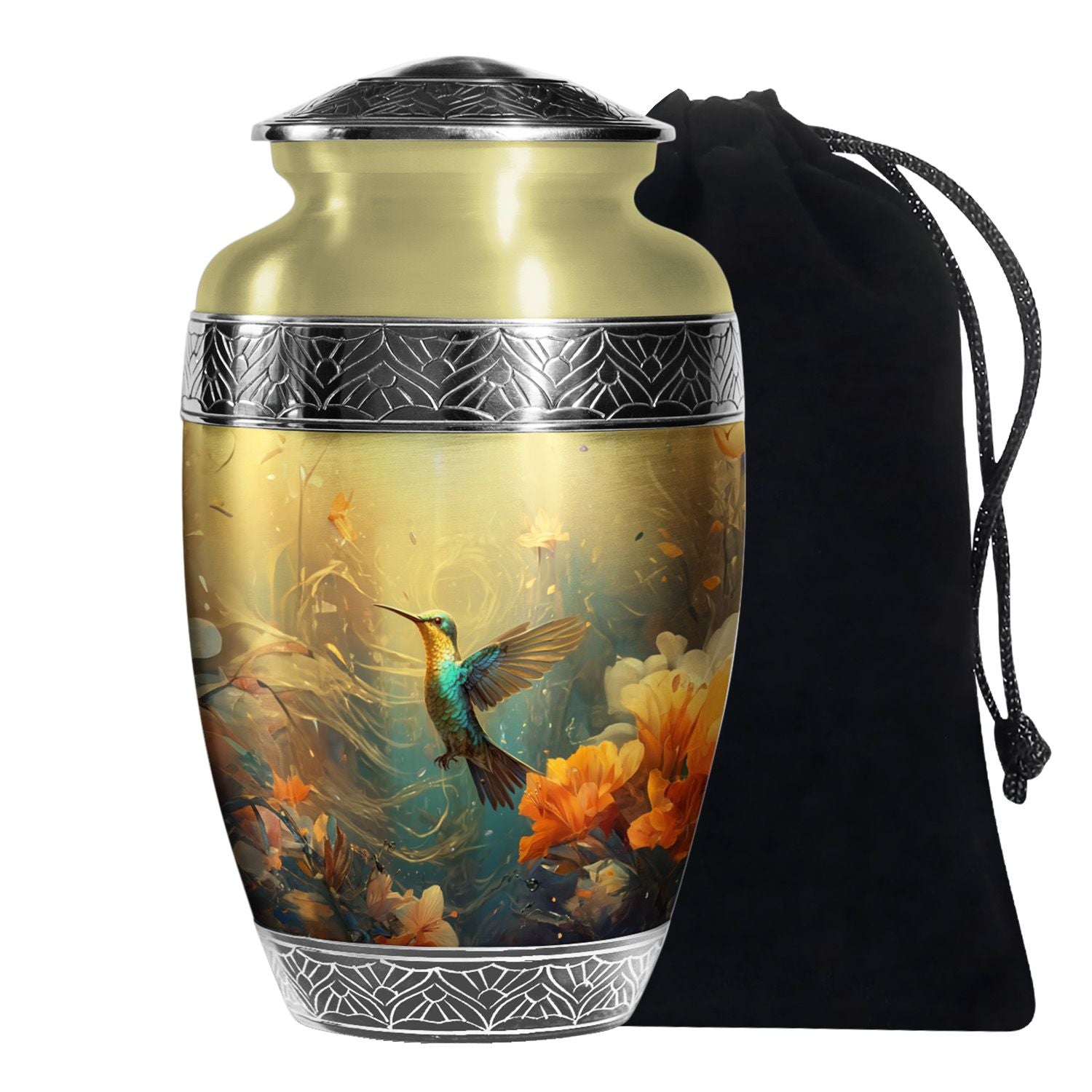 Peaceful Hummingbird Funeral Urn - Elegant Cremation Urn for Adults