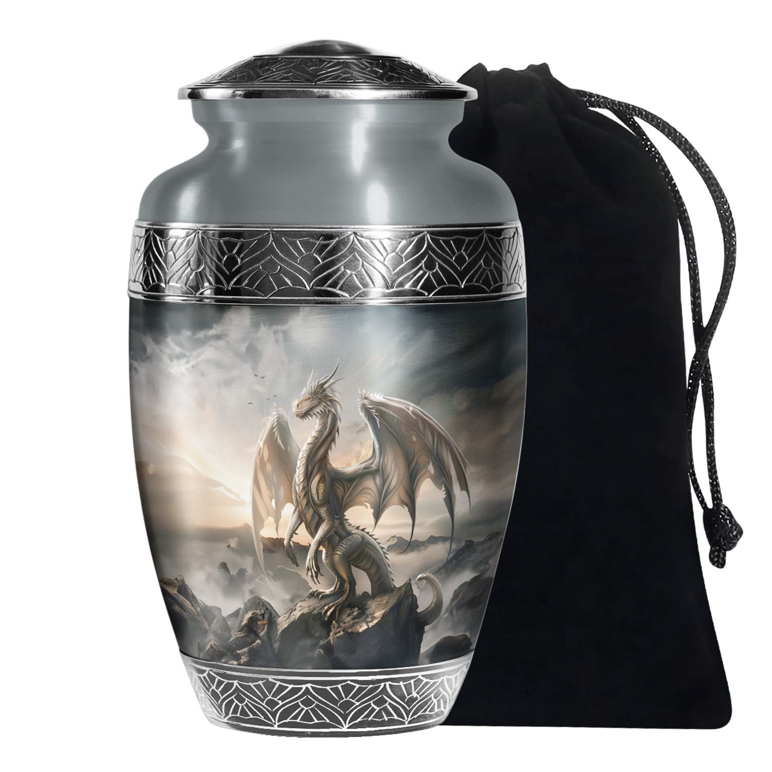 Black Dragon Cremation Urn - Elegant Funeral Urn For Human Ashes