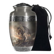 Dragon Storm Fantasy Memorial Urn - Artistic Aluminium Urn For Ashes