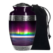 Aurora Borealis Night Memorial Urn - Beautiful Cremation Urn For Adults