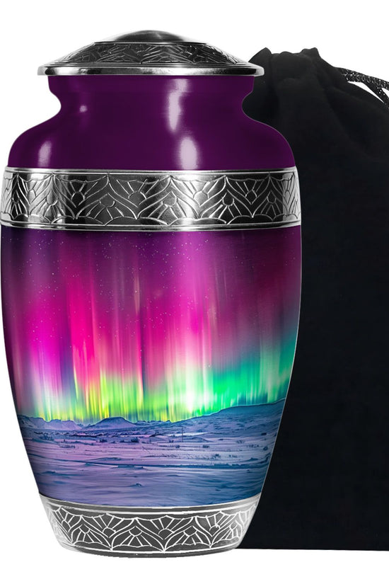 Mystic Northern Lights Urn For Ashes - Aurora Borealis Spiritual Urn