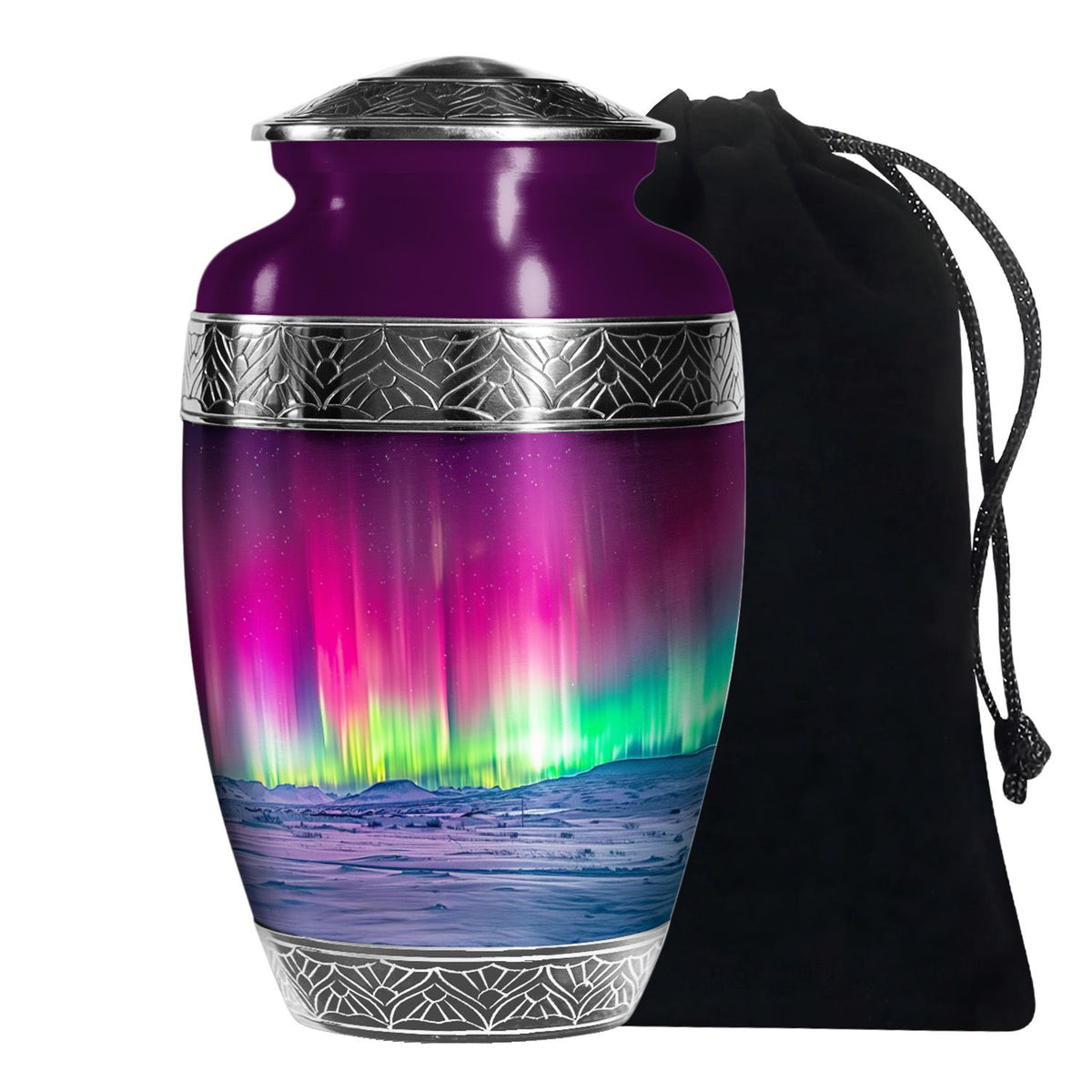 Mystic Northern Lights Urn For Ashes - Aurora Borealis Spiritual Urn