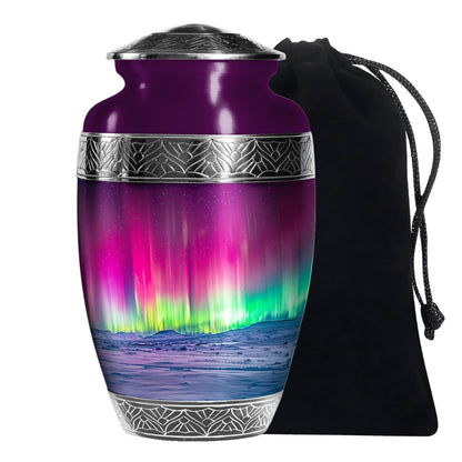 Mystic Northern Lights Urn For Ashes - Aurora Borealis Spiritual Urn