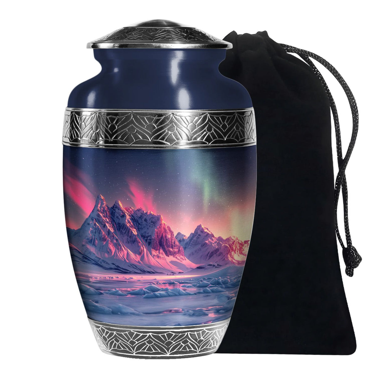 Aurora Snow Valley Urn For Ashes - Beautiful Sky Cremation Urn For Adults Ashes
