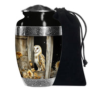 Barn Owl Cremation Urn - Rustic Memorial Urn For Human Ashes