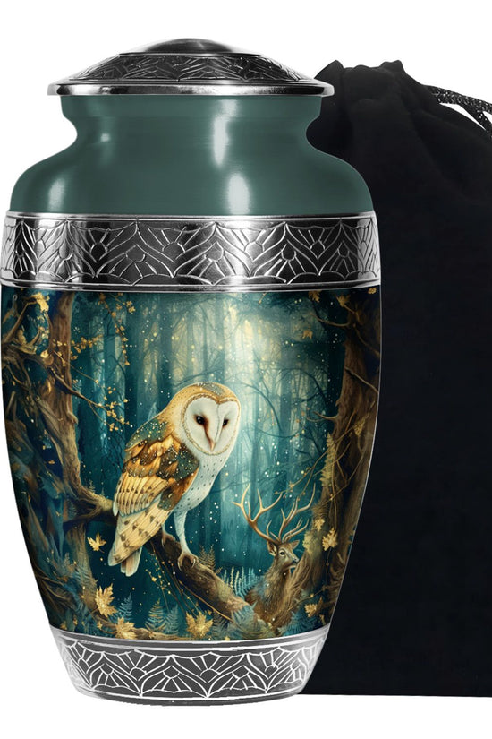 Forest Owl Funeral Urn - Artistic Cremation Urn For Adult Ashes
