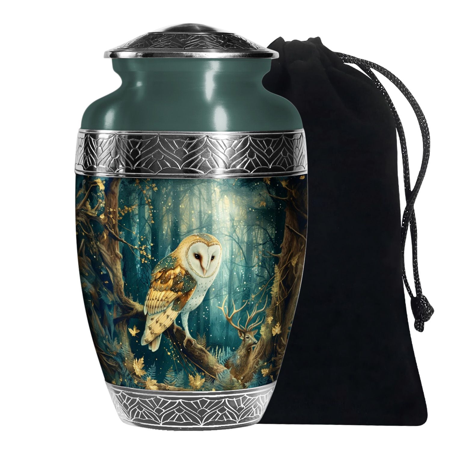 Forest Owl Funeral Urn - Artistic Cremation Urn For Adult Ashes