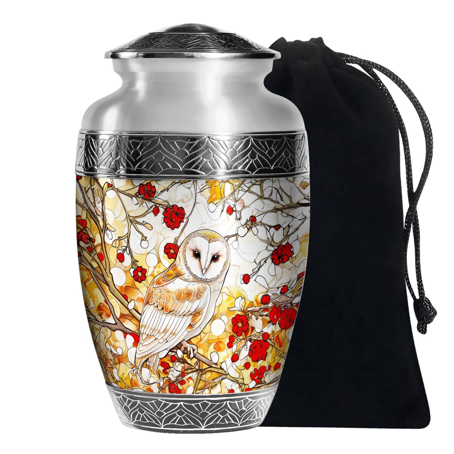White Owl Funeral Urn – Artistic Cremation Urn For Adult Ashes