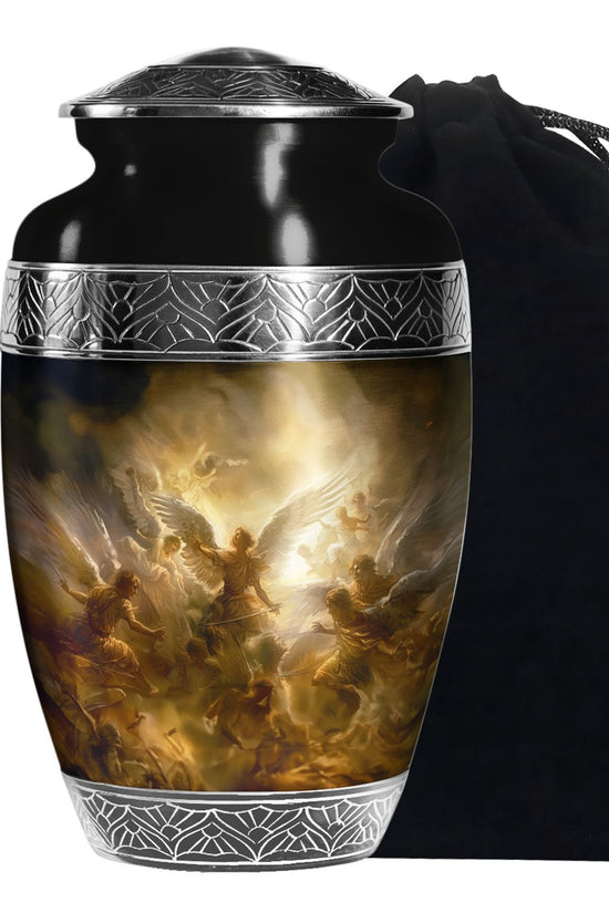 Golden Angel Cremation Urn - Aluminium Memorial Urn For Female