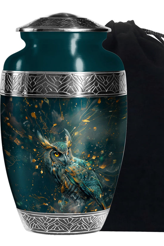 Fantasy Art Owl Memorial Urn - Elegant Cremation Urn For Ashes