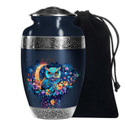 Colorful Owl Cremation Urn - Floral Memorial Urn For Human Ashes