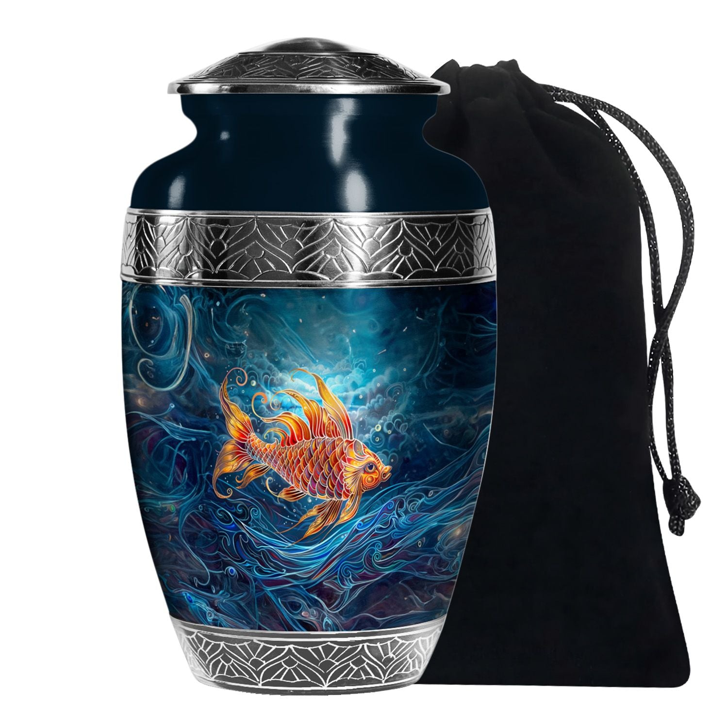 Fish Funeral Urn - Aluminum Memorial Urn For Adult Ashes