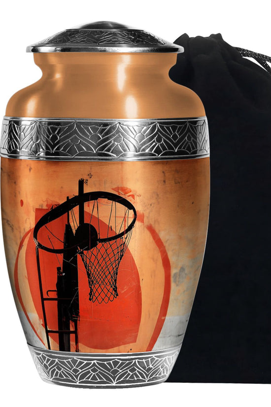 Sports Theme Cremation Urn - Basketball Funeral Urn For Adult Ashes