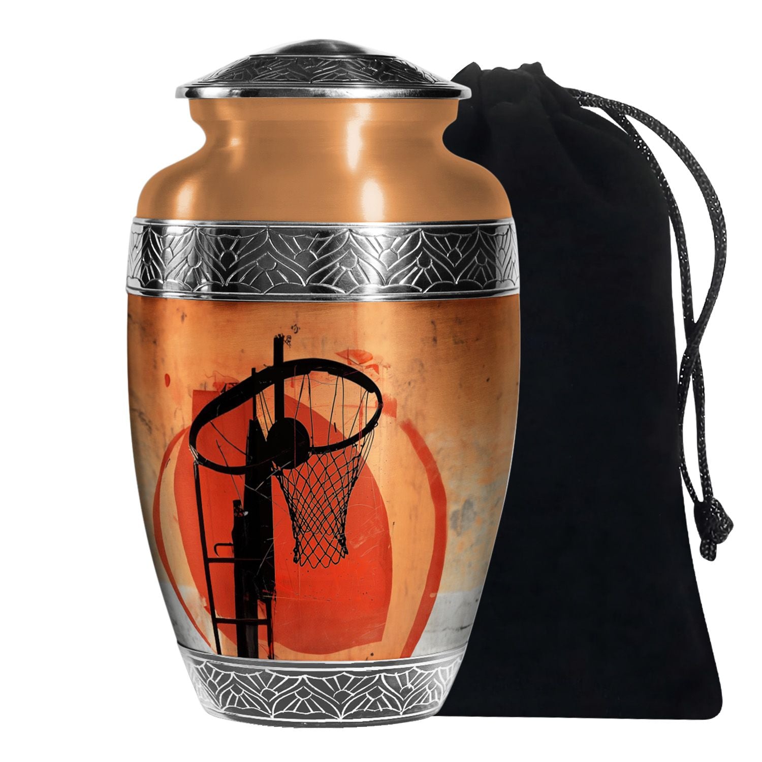 Sports Theme Cremation Urn - Basketball Funeral Urn For Adult Ashes