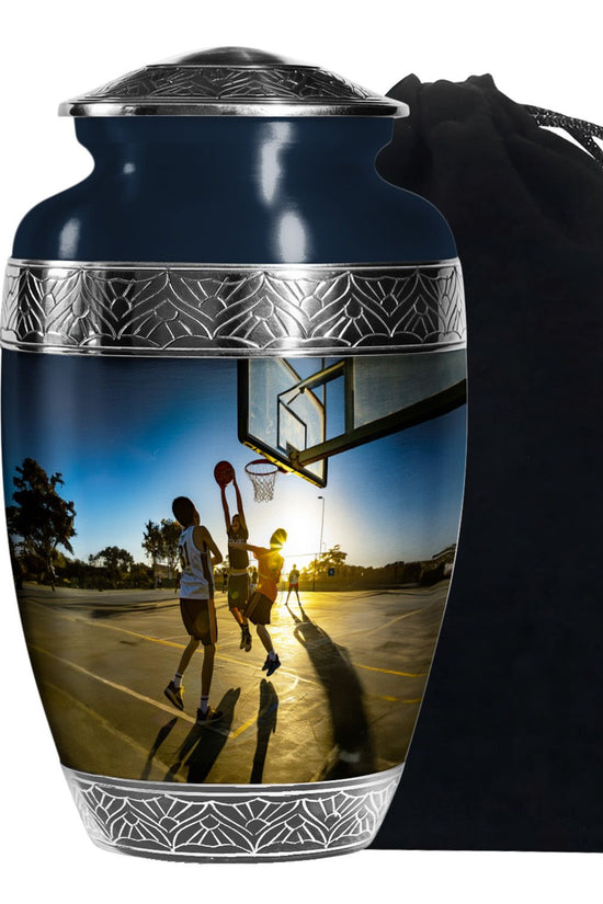 Basketball Court Memorial Urn - Aluminium Cremation Urn For Ashes
