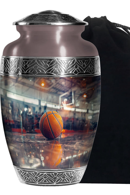 Basketball Court Ashes Urn - Modern Funeral Urn For Human Ashes