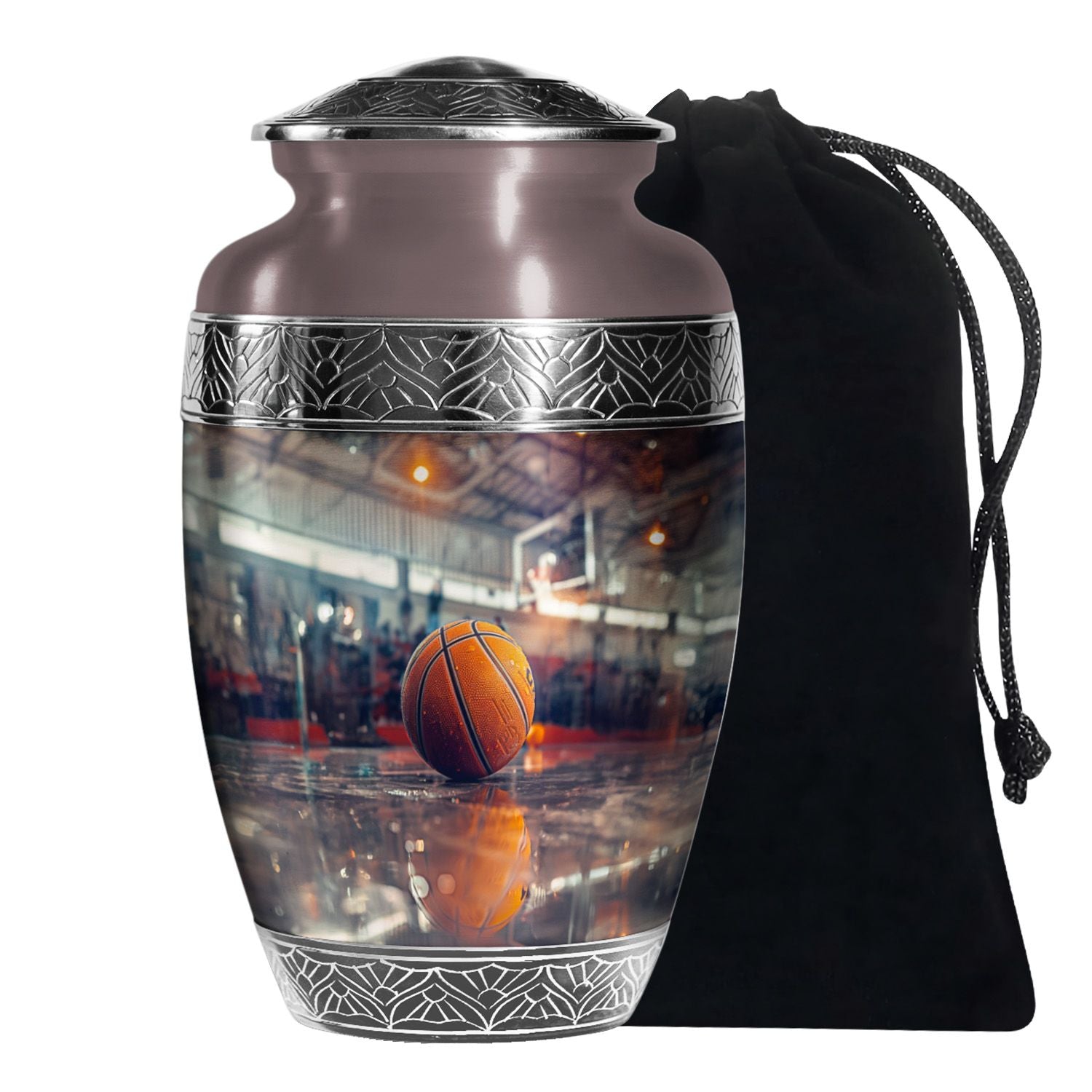 Basketball Court Ashes Urn - Modern Funeral Urn For Human Ashes
