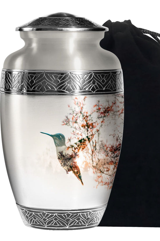 Nature Hummingbird Memorial Urn - Large Beautiful Funeral Urn For Female