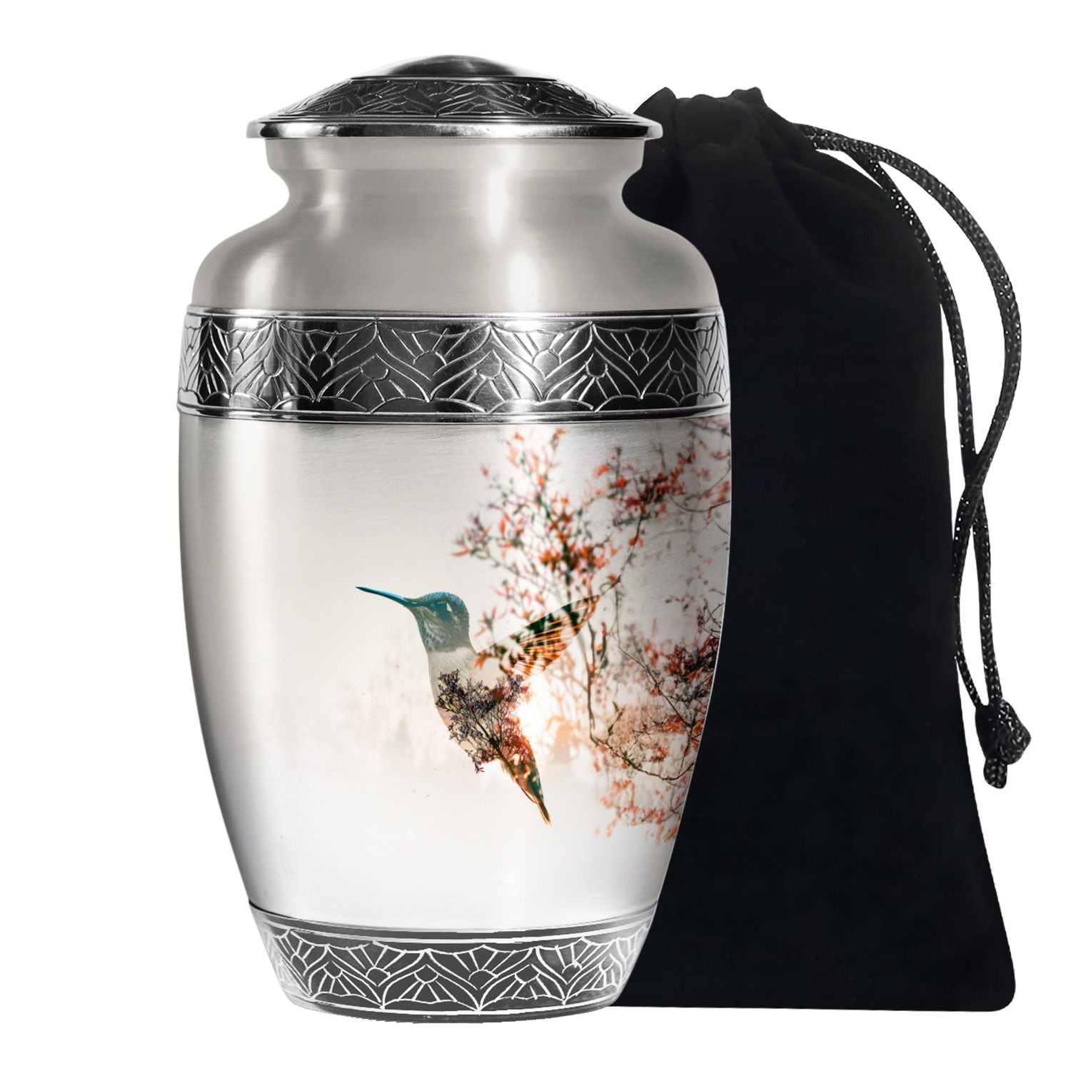 Nature Hummingbird Memorial Urn - Large Beautiful Funeral Urn For Female
