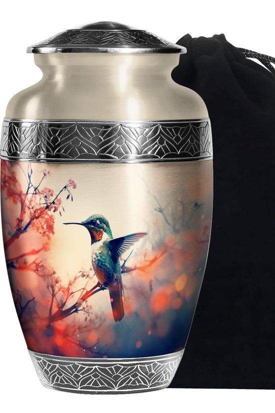 Artistic Hummingbird Memorial Urn - Beautiful Funeral Urn For Male & Female