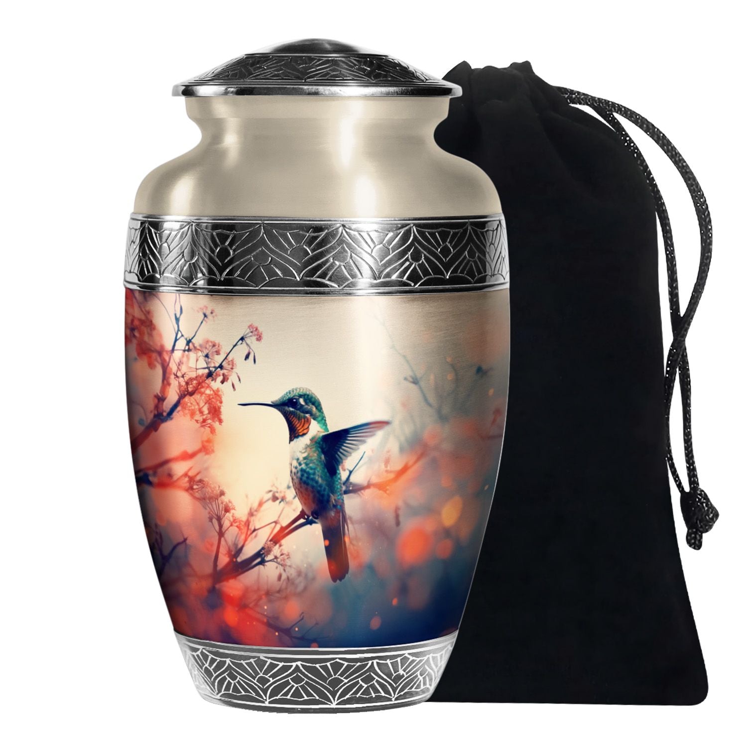 Artistic Hummingbird Memorial Urn - Beautiful Funeral Urn For Male & Female
