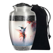 Beautiful Hummingbird Theme Cremation Urn - Large Memorial Urn For Ashes