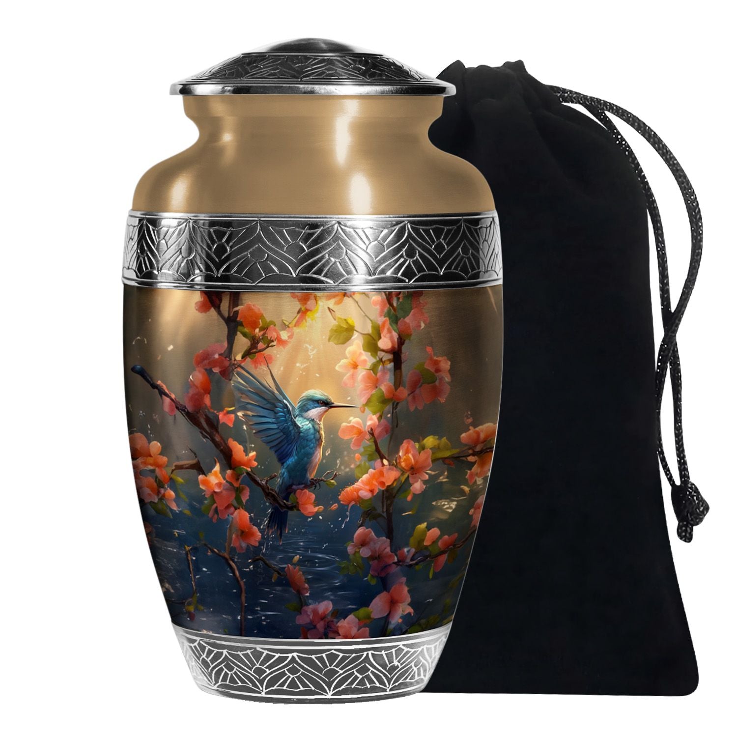 Hummingbird Cremation Urn - Large Beautiful Funeral Urn For Loved Ashes