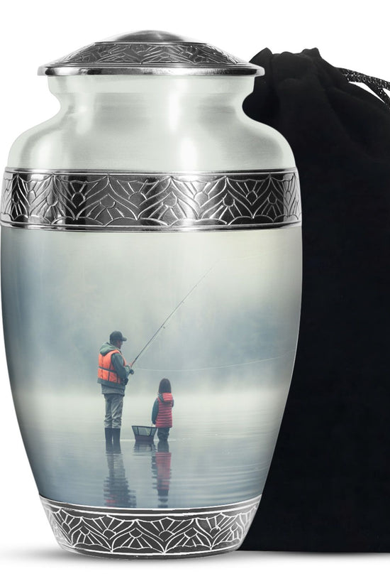 Fishing Theme Memorial Urn - Cremation Urn For Male & Female