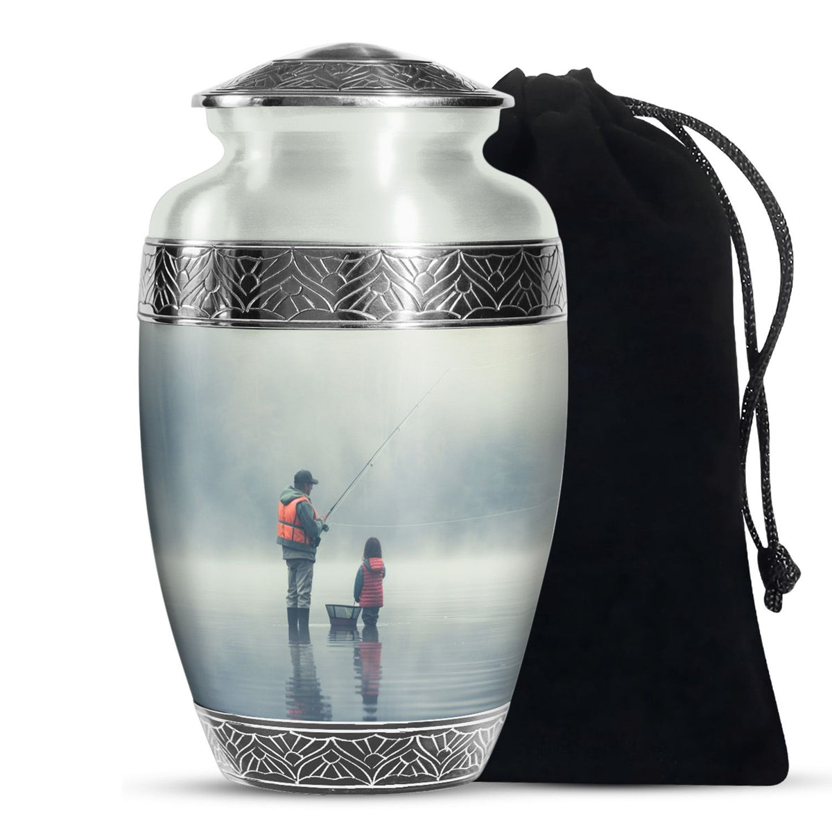 Fishing Theme Memorial Urn - Cremation Urn For Male & Female