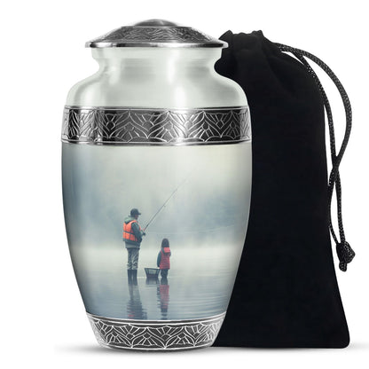 Fishing Theme Memorial Urn - Cremation Urn For Male & Female