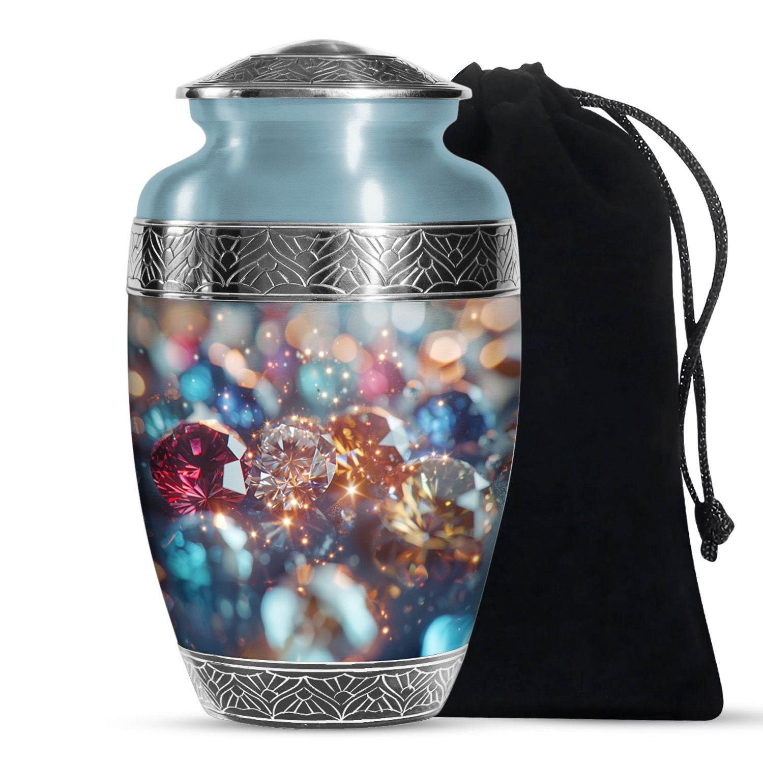 Diamond Funeral Urn – Decorative Cremation Urn for Loved Ones