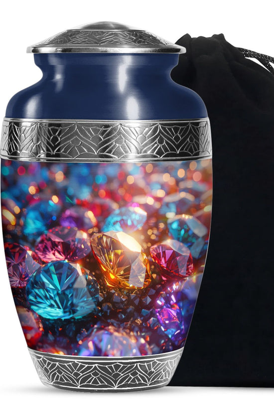 Colorful Diamond Memorial Urn - Luxury Memorial Urn For Human Ashes