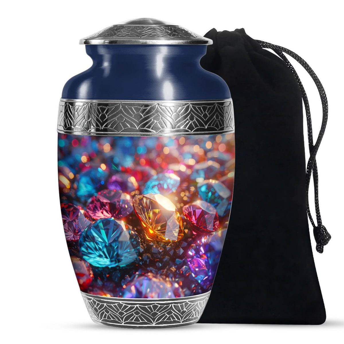 Colorful Diamond Memorial Urn - Luxury Memorial Urn For Human Ashes