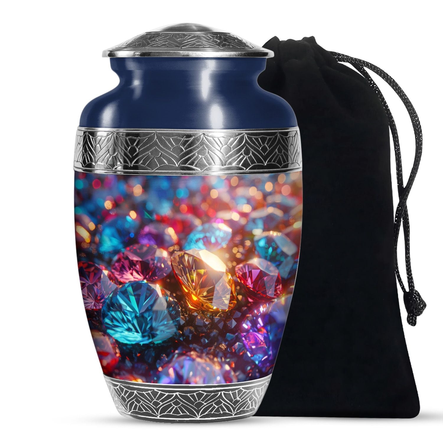 Colorful Diamond Memorial Urn - Luxury Memorial Urn For Human Ashes